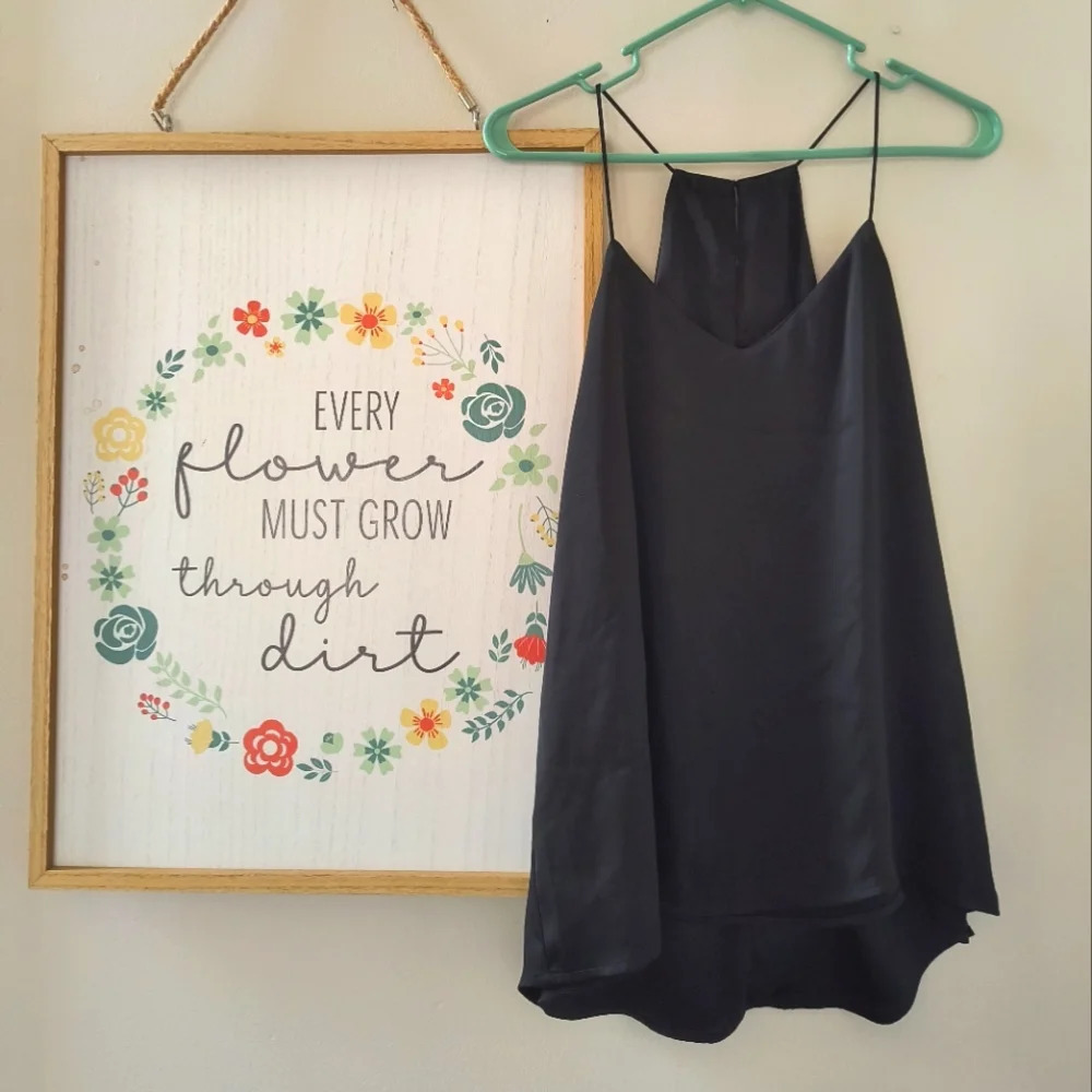 Women’s black spaghetti strap size loose M or L dressy summer shirt no tags